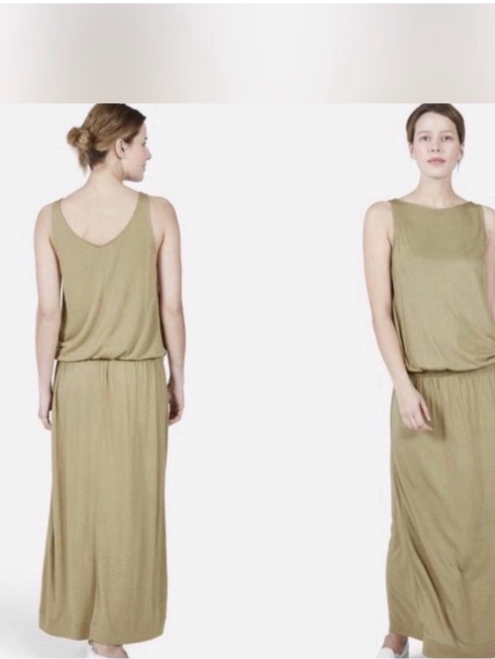 Everlane Sleeveless Maxi Dress in Taupe Brown